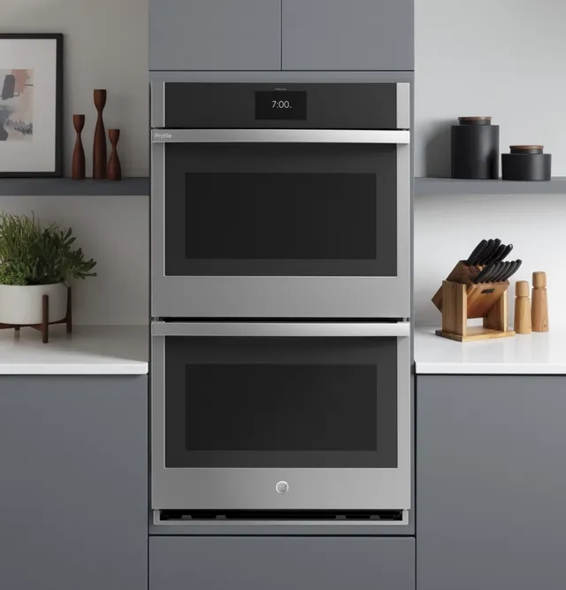 The GE Profile PTD7000SNSS double wall oven in a kitchen 